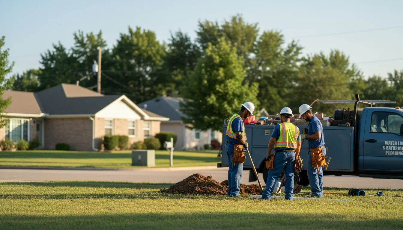 Residential water line and bathroom plumbing service in Oxford Junction, IA